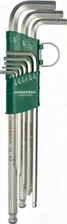 Набор ключей шестигранных JONNESWAY H06SA209S удлиненных с шаром дюймовых, 9 предметов [048823]